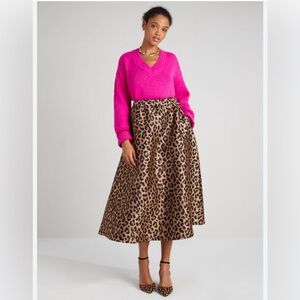 Kate Spade Leopard Jacquard Midi Skirt